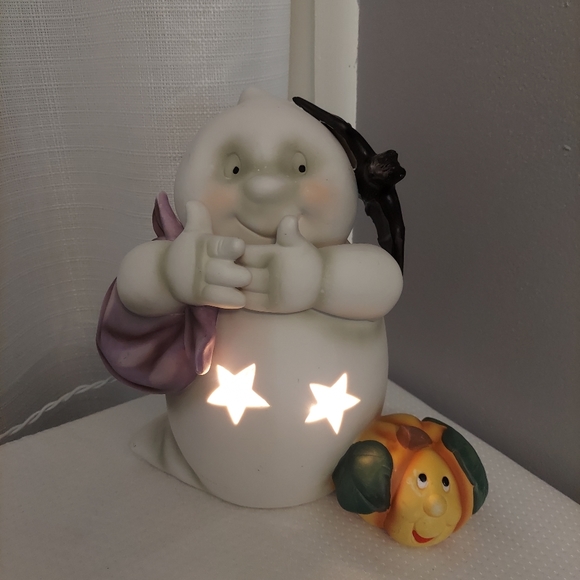 Vtg Halloween Ghost Light Bat Pumpkin Blanket Holiday Accent Light Electic - Picture 2 of 12